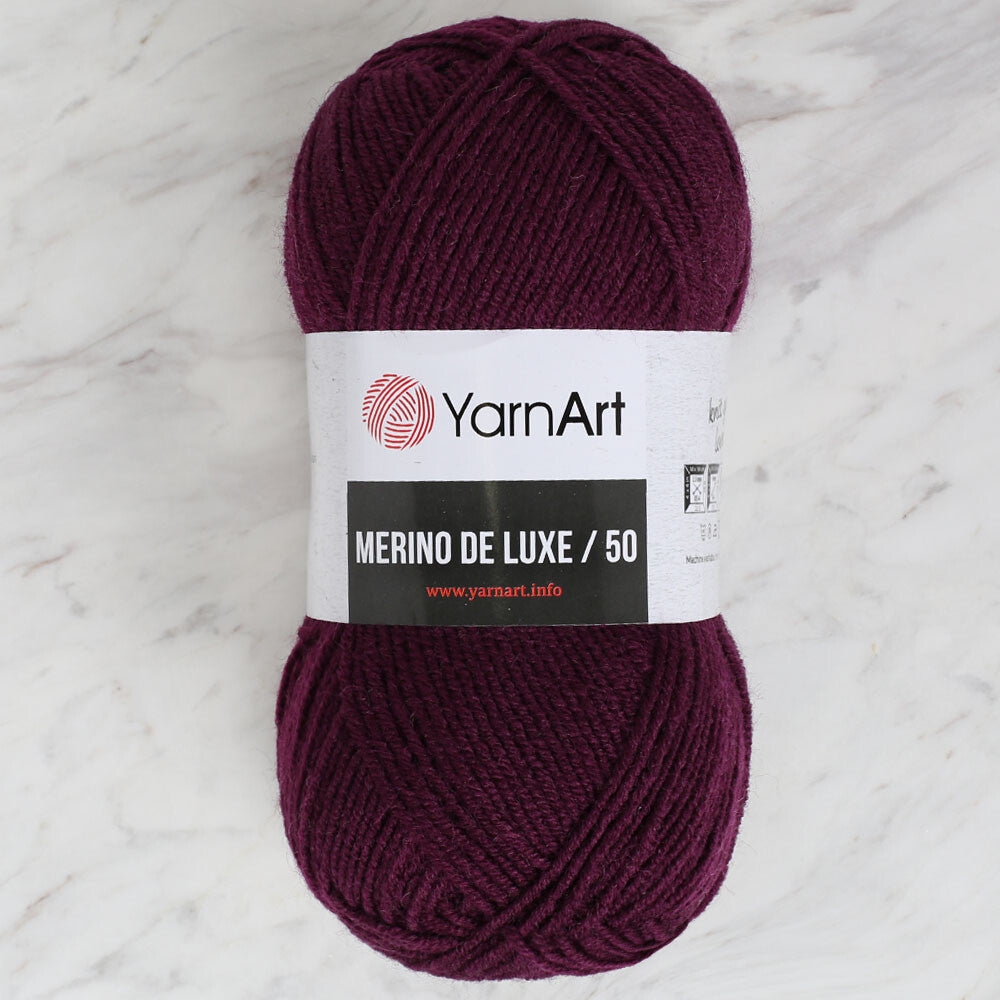 Yarnart Merino De Lüx 50 Patlıcan Moru El Örgü İpi - 10094